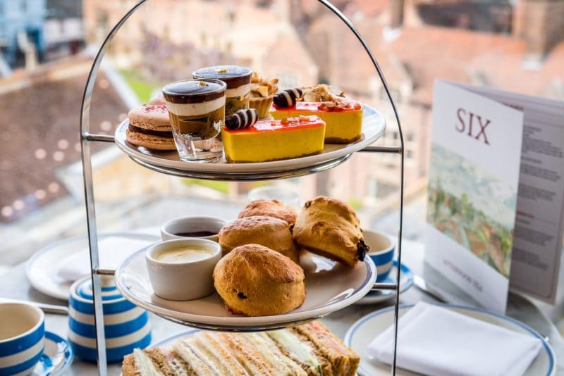 Afternoon tea at SIX, cakes and scones