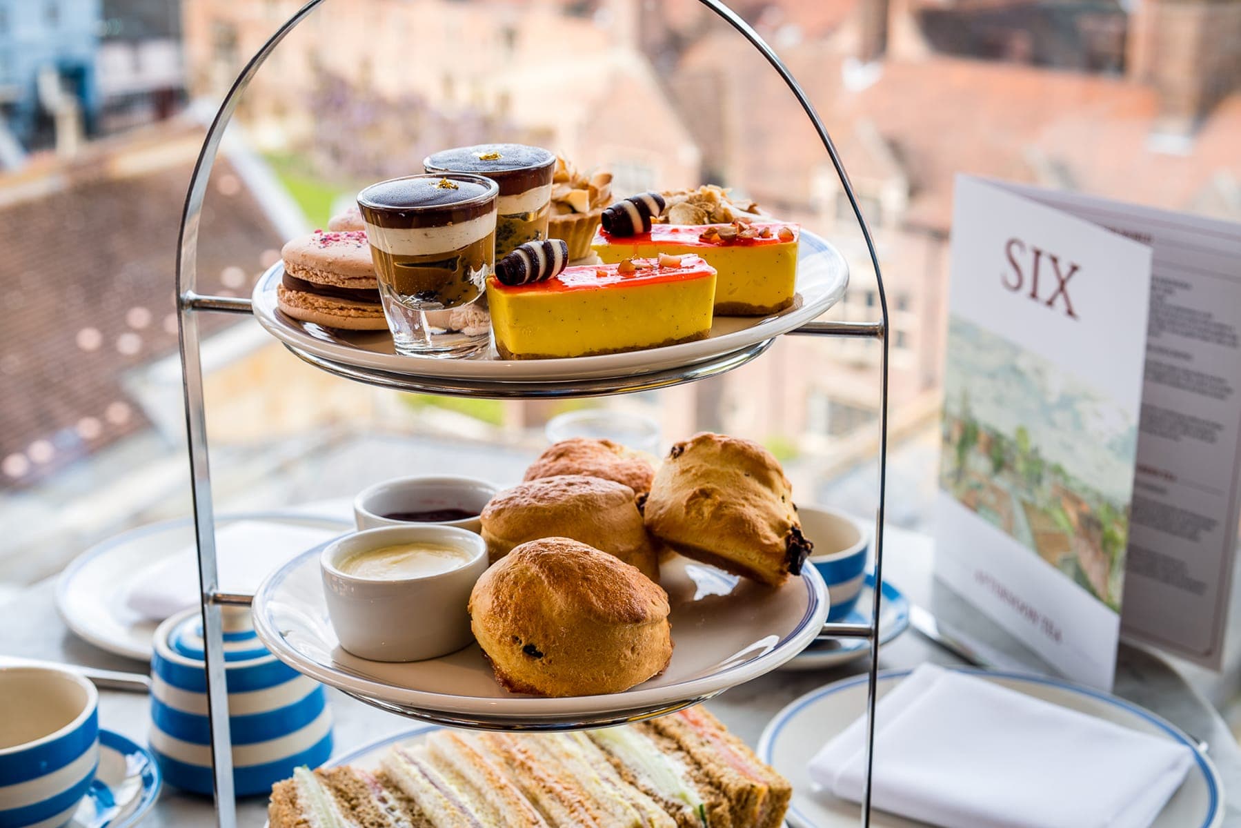 Afternoon tea at SIX, cakes and scones
