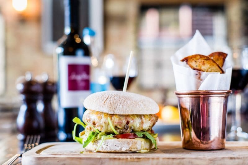 Hamburger at The Riverside Bar & Restaurant Cambridge